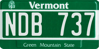VT license plate NDB737