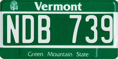 VT license plate NDB739