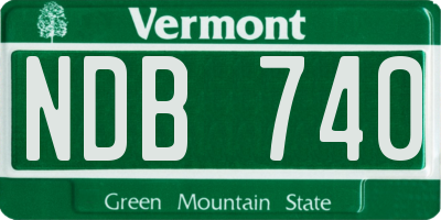VT license plate NDB740