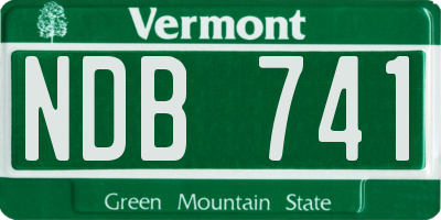 VT license plate NDB741