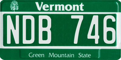 VT license plate NDB746