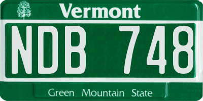VT license plate NDB748