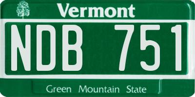 VT license plate NDB751