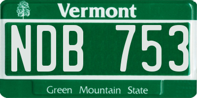 VT license plate NDB753