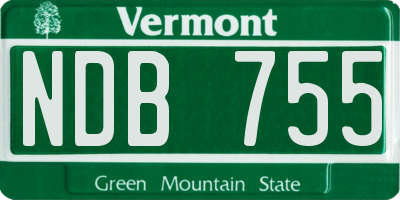 VT license plate NDB755