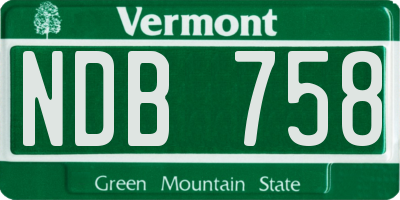 VT license plate NDB758