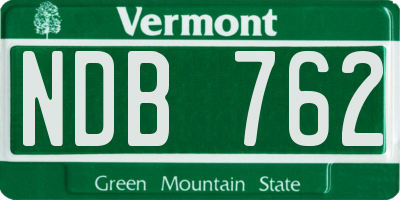 VT license plate NDB762