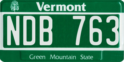 VT license plate NDB763