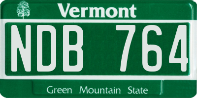 VT license plate NDB764