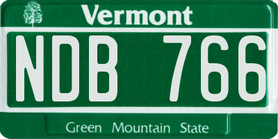VT license plate NDB766