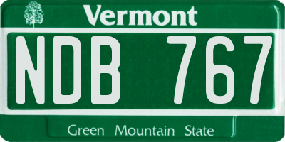 VT license plate NDB767