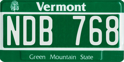 VT license plate NDB768