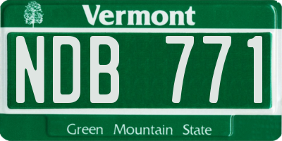 VT license plate NDB771