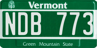 VT license plate NDB773