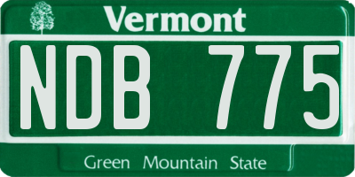 VT license plate NDB775