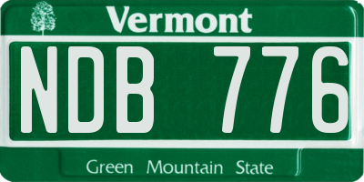 VT license plate NDB776
