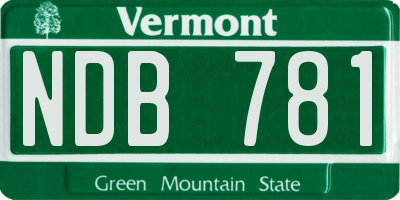 VT license plate NDB781