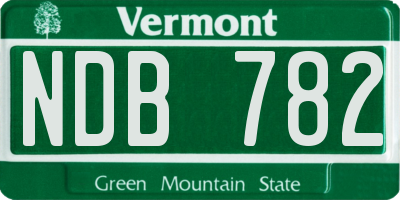 VT license plate NDB782