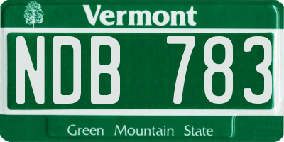 VT license plate NDB783