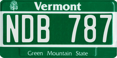 VT license plate NDB787