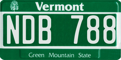 VT license plate NDB788