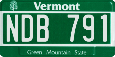 VT license plate NDB791