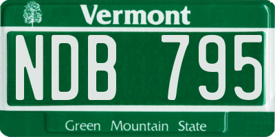 VT license plate NDB795