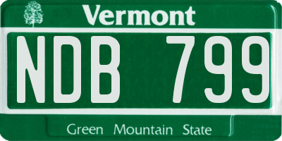 VT license plate NDB799