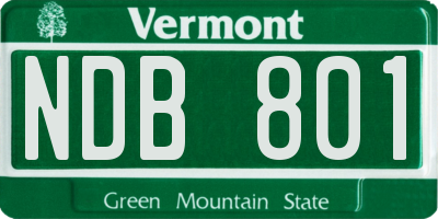 VT license plate NDB801