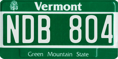 VT license plate NDB804