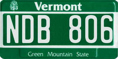 VT license plate NDB806