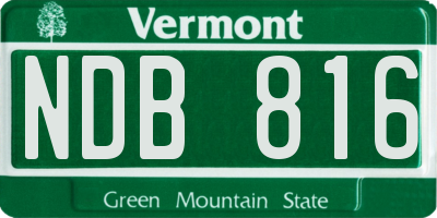 VT license plate NDB816