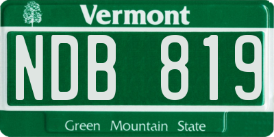VT license plate NDB819