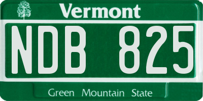 VT license plate NDB825