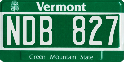 VT license plate NDB827