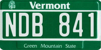 VT license plate NDB841