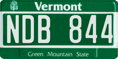 VT license plate NDB844