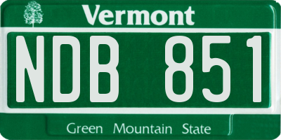 VT license plate NDB851