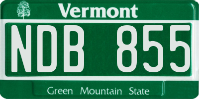 VT license plate NDB855
