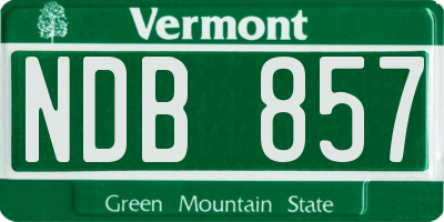 VT license plate NDB857