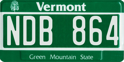 VT license plate NDB864