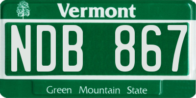 VT license plate NDB867