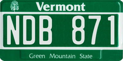 VT license plate NDB871