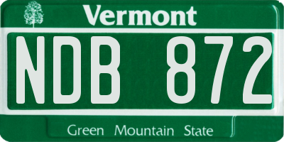 VT license plate NDB872