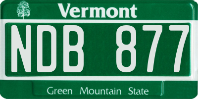 VT license plate NDB877
