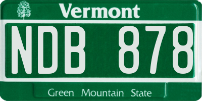 VT license plate NDB878
