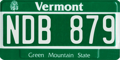 VT license plate NDB879
