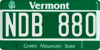 VT license plate NDB880