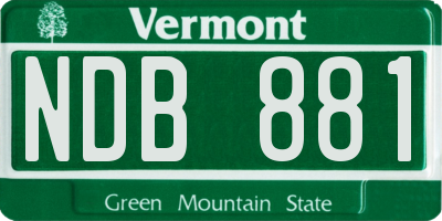 VT license plate NDB881