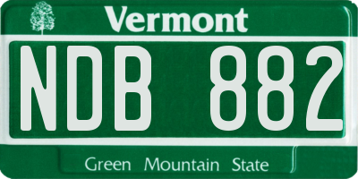 VT license plate NDB882